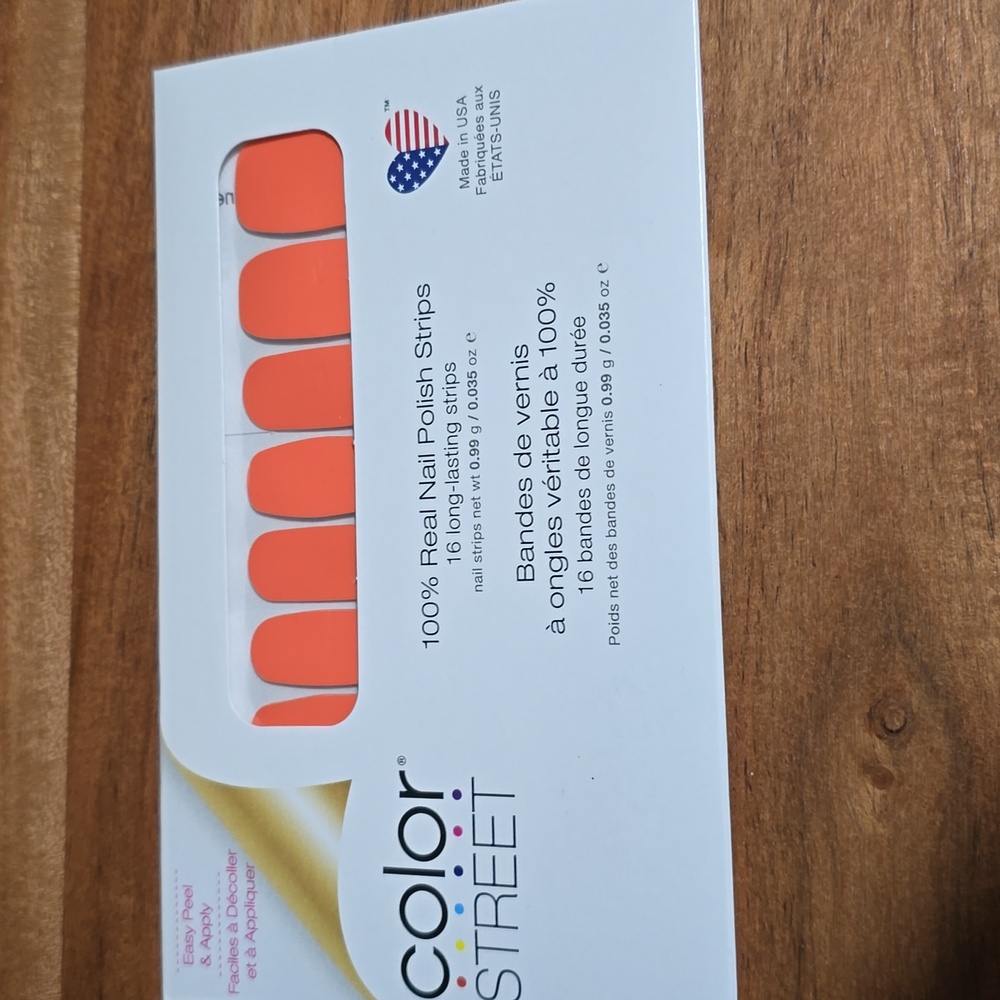 Color Street LEAN MEAN TANGERINE Press On Nails 100% Real Polish